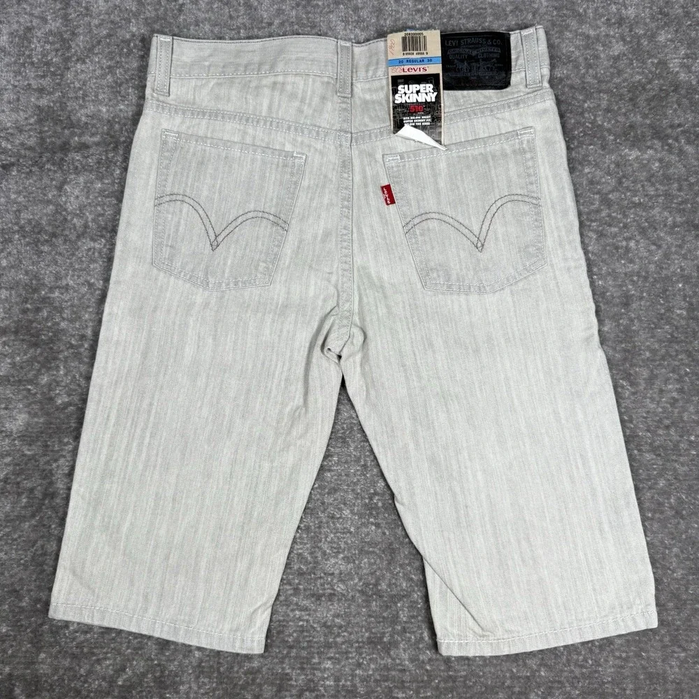 Levi's 510 Shorts Men's 30 Gray Denim Jorts Super Skinny Y2K‎ Grunge